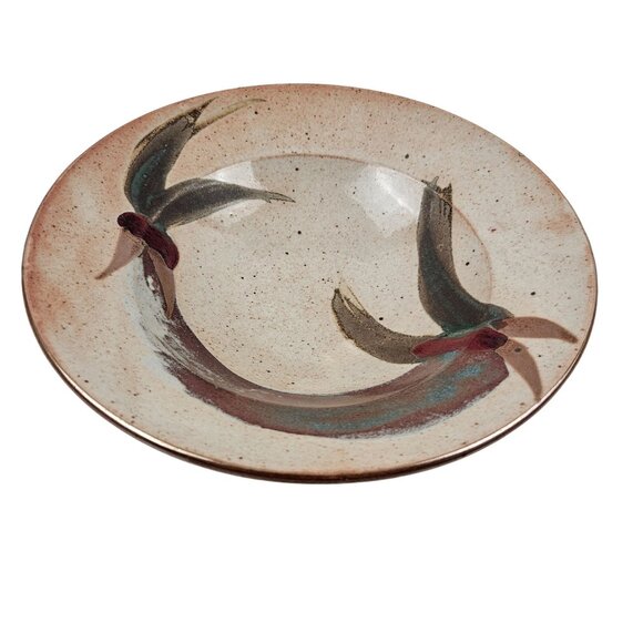 Art Studio Bowl Abstract Design 10 in Stoneware Pottery Decor Rustic Home Decor - Picture 4 of 10